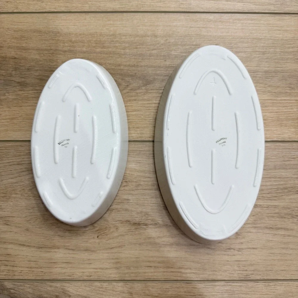Pillivuyt France Vintage Oval Baker Set 10oz 16oz White Porcelain Oven to Table - Picture 9 of 11